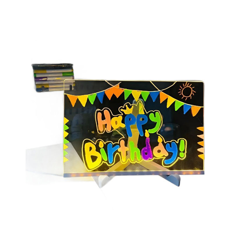 🔥👨‍🎨 Φωτιζόμενος ακρυλικός πίνακας σχεδίασης με βάση που σβήνει 🎨✨-GR