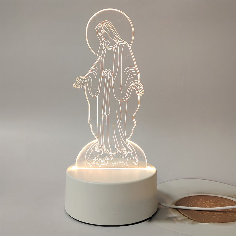🌙 Ramybė ir tikėjimas vienoje šviesoje – 3D naktinė lempa su Jėzumi-LT