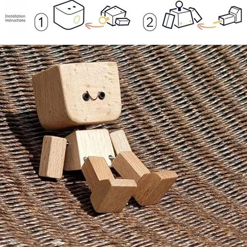 Čudovita lesena figurica, ki se slika z 12 diferenci obraži na obrazu-SI