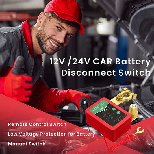 🚗⚡Odklopno stikalo za avtomobilski akumulator 12V/24V z daljinskim upravljalnikom🔋-GR