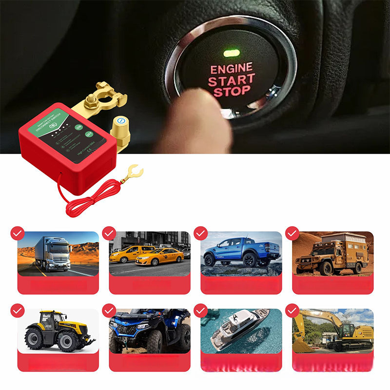 🚗⚡Odklopno stikalo za avtomobilski akumulator 12V/24V z daljinskim upravljalnikom🔋-GR