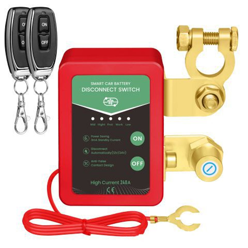 🚗⚡Odklopno stikalo za avtomobilski akumulator 12V/24V z daljinskim upravljalnikom🔋-GR