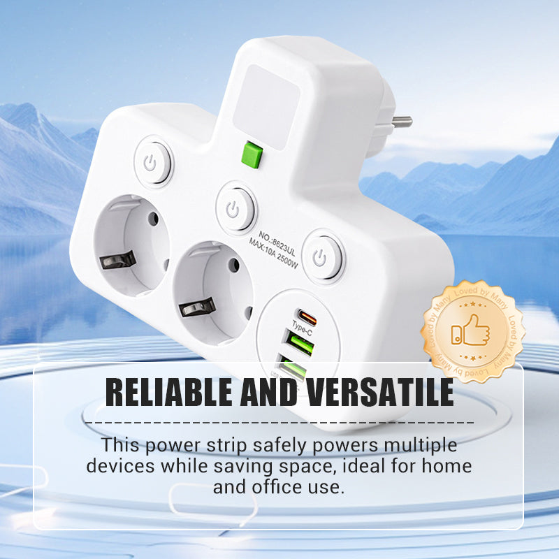 🔌⚡Pametni napajalni kabel z USB vrati (EU vtič)-SI