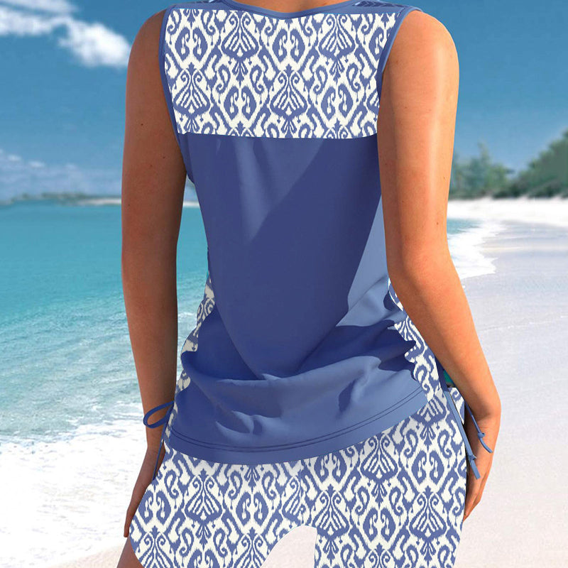 👙S-3XL🏖️Dámske vzorované dvojdielne tankini plavky-SK