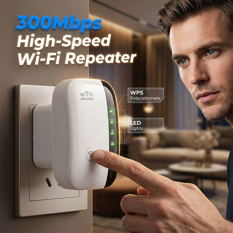 Επαναλήπτης και ενισχυτής σήματος Wi-Fi 300 Mbps-EL