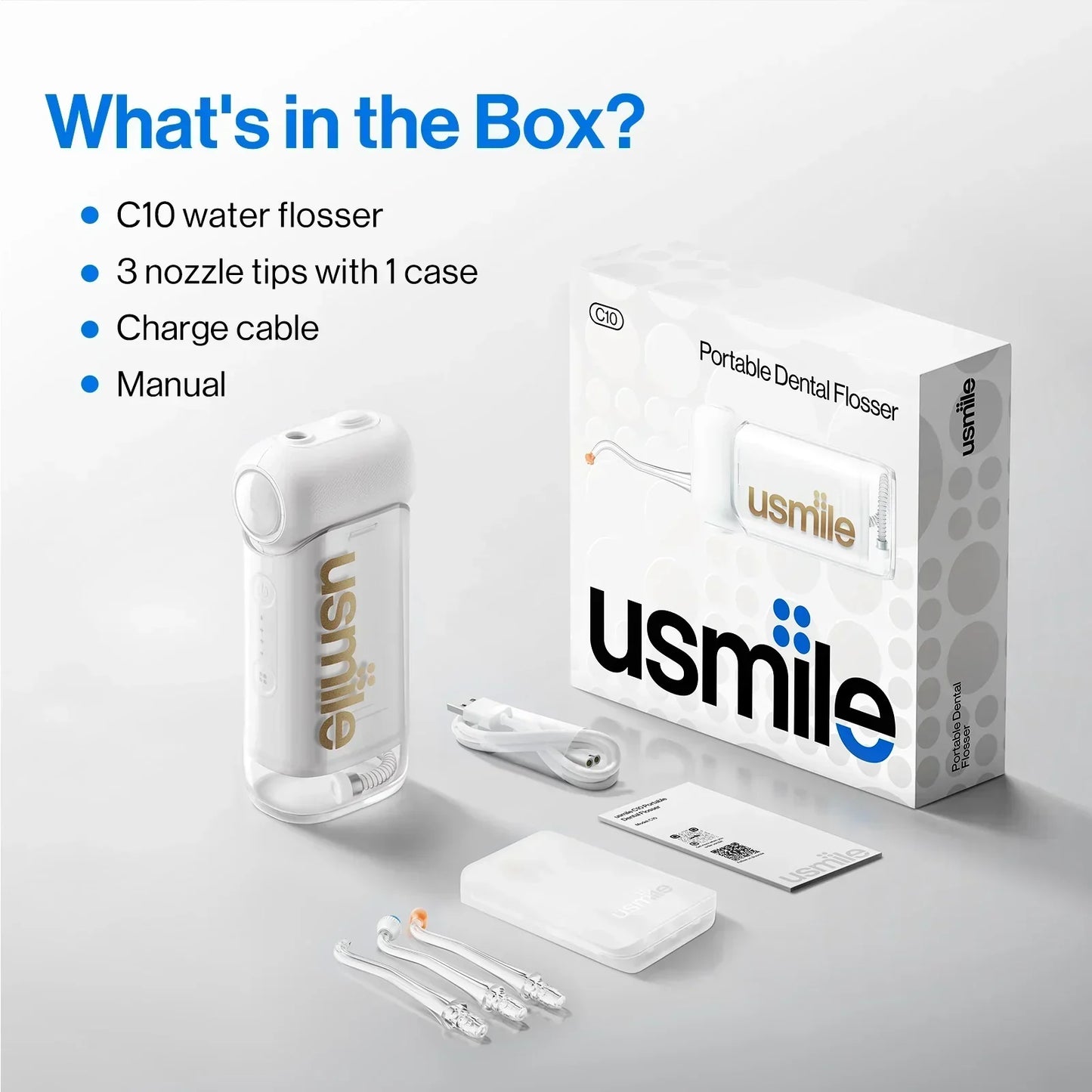 Nešiojamas dantų irigatorius „Usmile C10“-LT